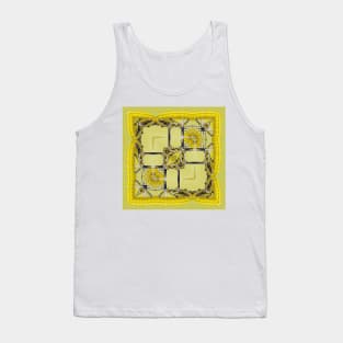 square format design in shades of yellow black and grey Tank Top